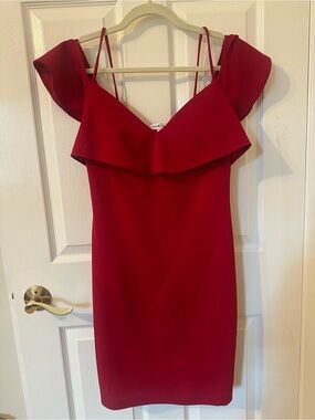 Emerald Sundae Red Ruffle Sheath Dress NWOT
